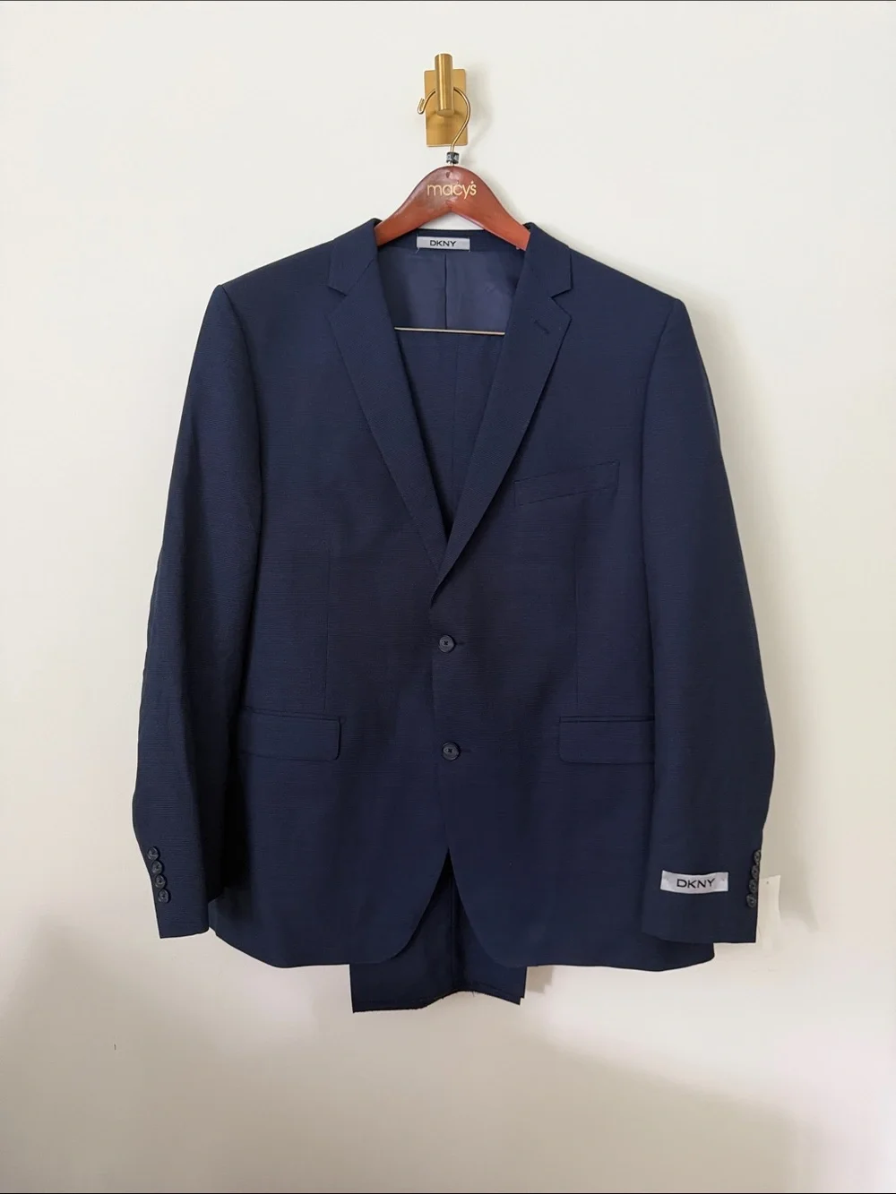DKNY Men's Navy Two-Button Suit